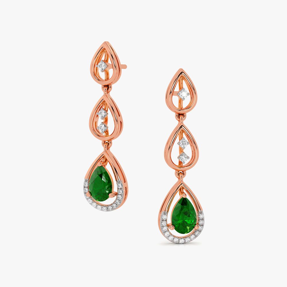Delicate Drop Design Diamond Danglers-Earrings-OER24I31-D911X0C