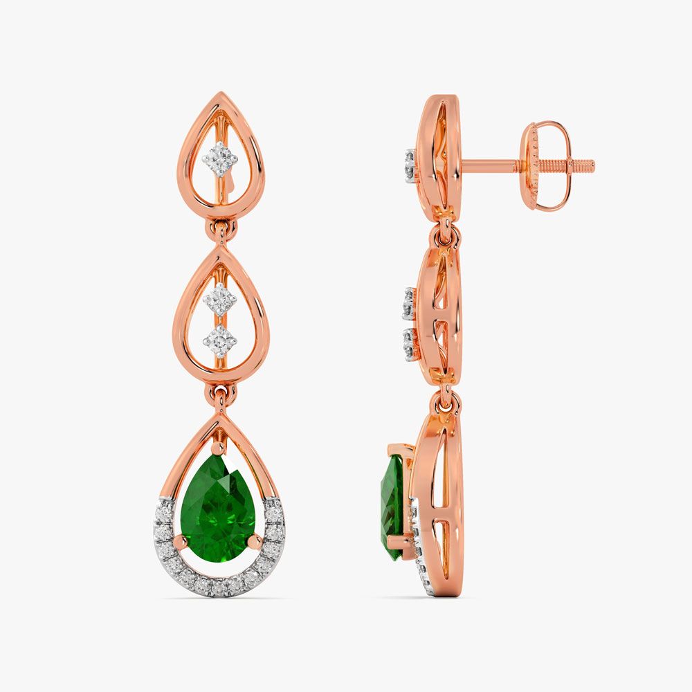 Delicate Drop Design Diamond Danglers-Earrings-OER24I31-D911X0C