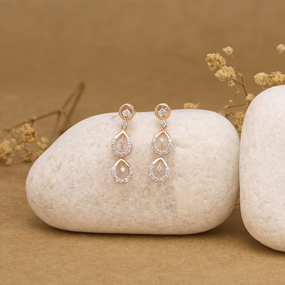 Fine Drop Design Diamond Danglers-Earrings-OER24I32-D900X0C
