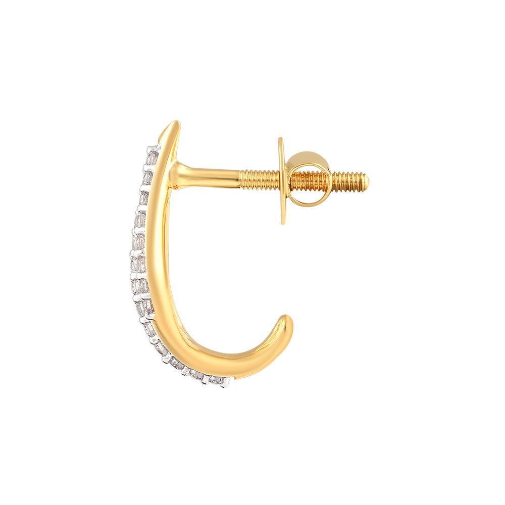 Iridescent Swirl Design Diamond Hoop Earrings-Earrings-OER24I34-D900R0C