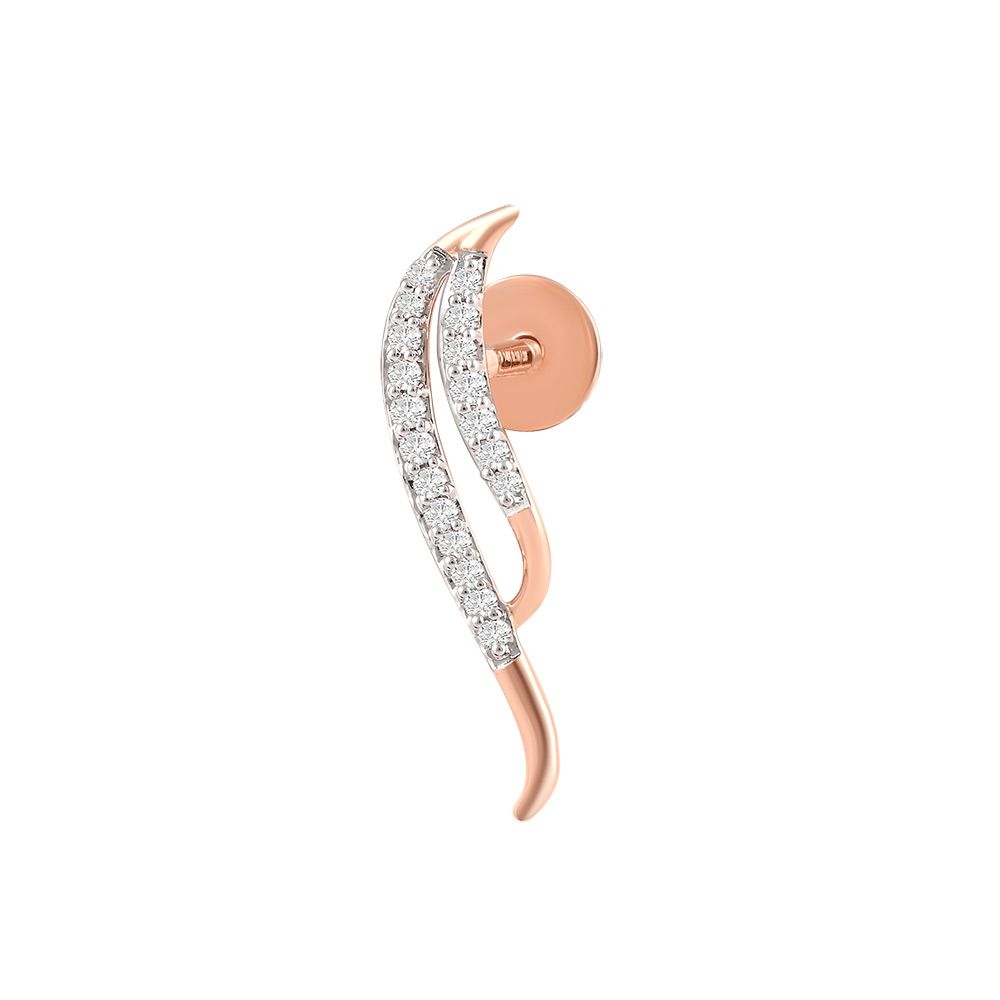 Swirl Design Diamond Earcuff Earrings-Earrings-OER24I36-D900X0C