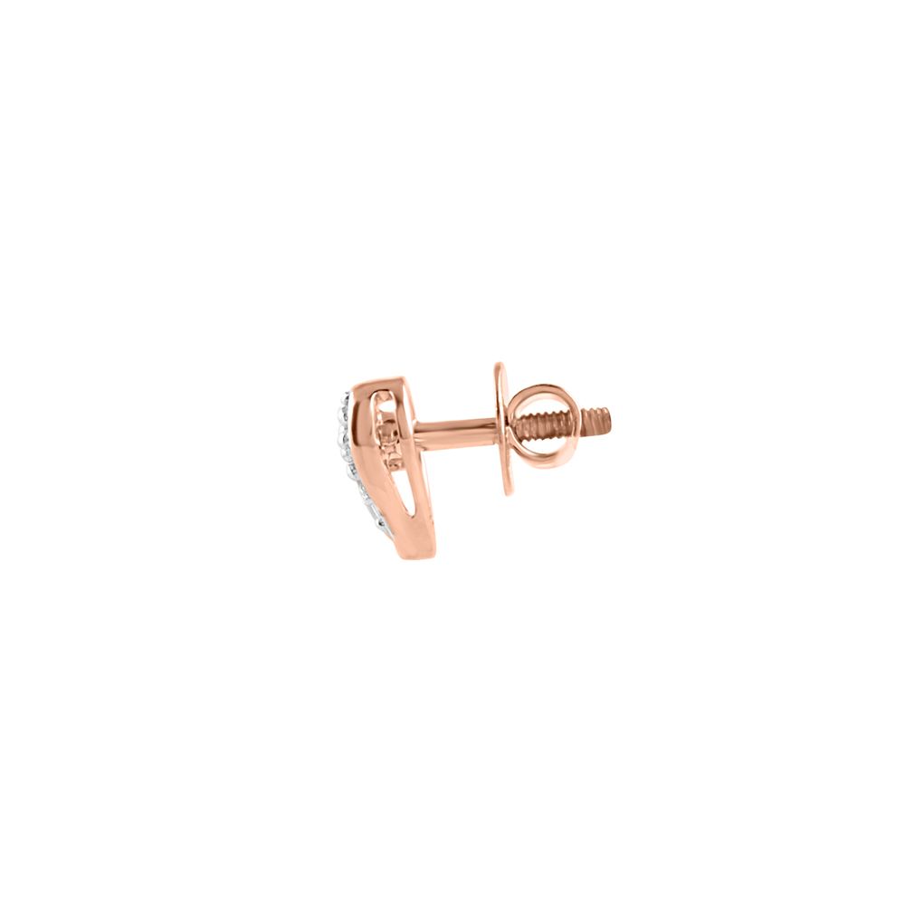 Heart Design Diamond and Rose Gold Studs-Earrings-OER24I42-D900X0C
