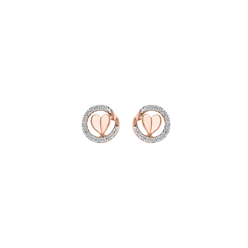 Romantic Diamond and Rose Gold Studs-Earrings-OER24I44-D900X0C