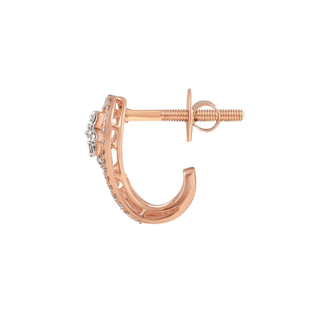 Unique Leaf Design Rose Gold Hoop Earrings-Earrings-OER24I51-D900X0C