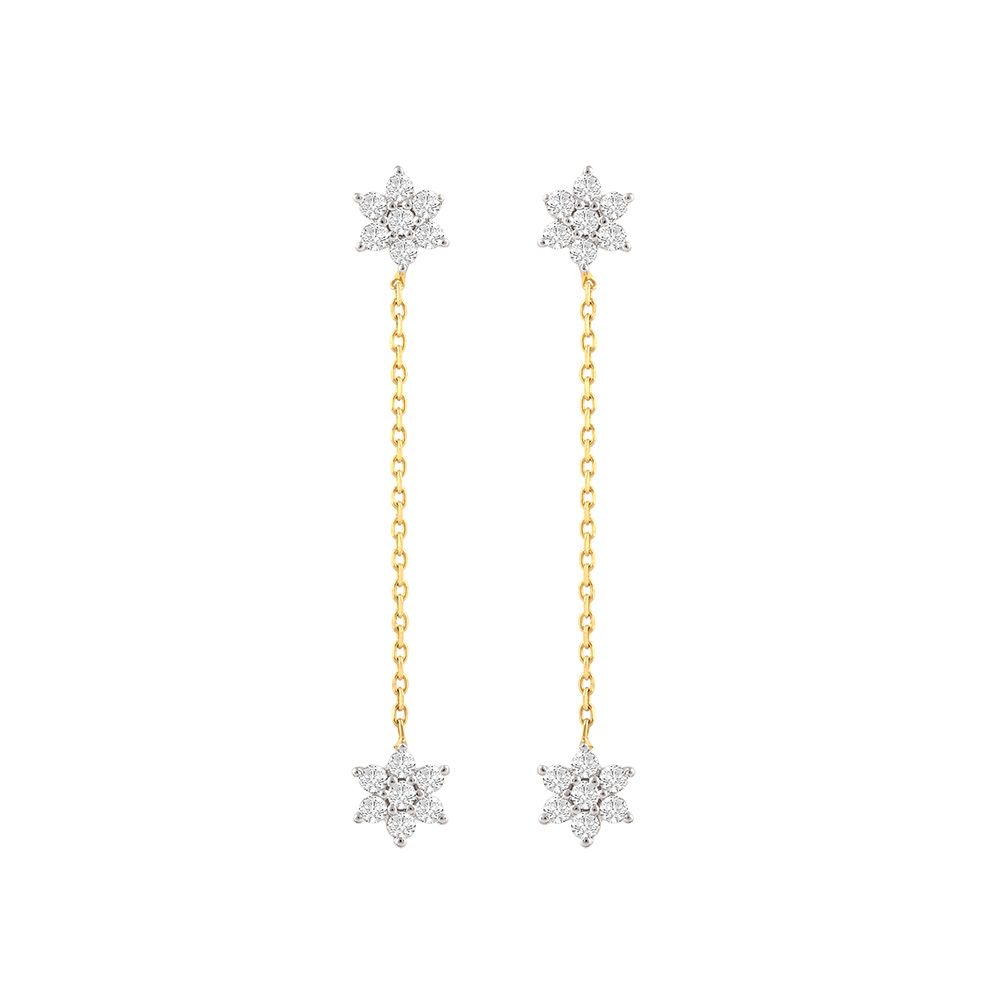 Star Shaped Diamond Studded Danglers-Earrings-OER24I54-D900R0C