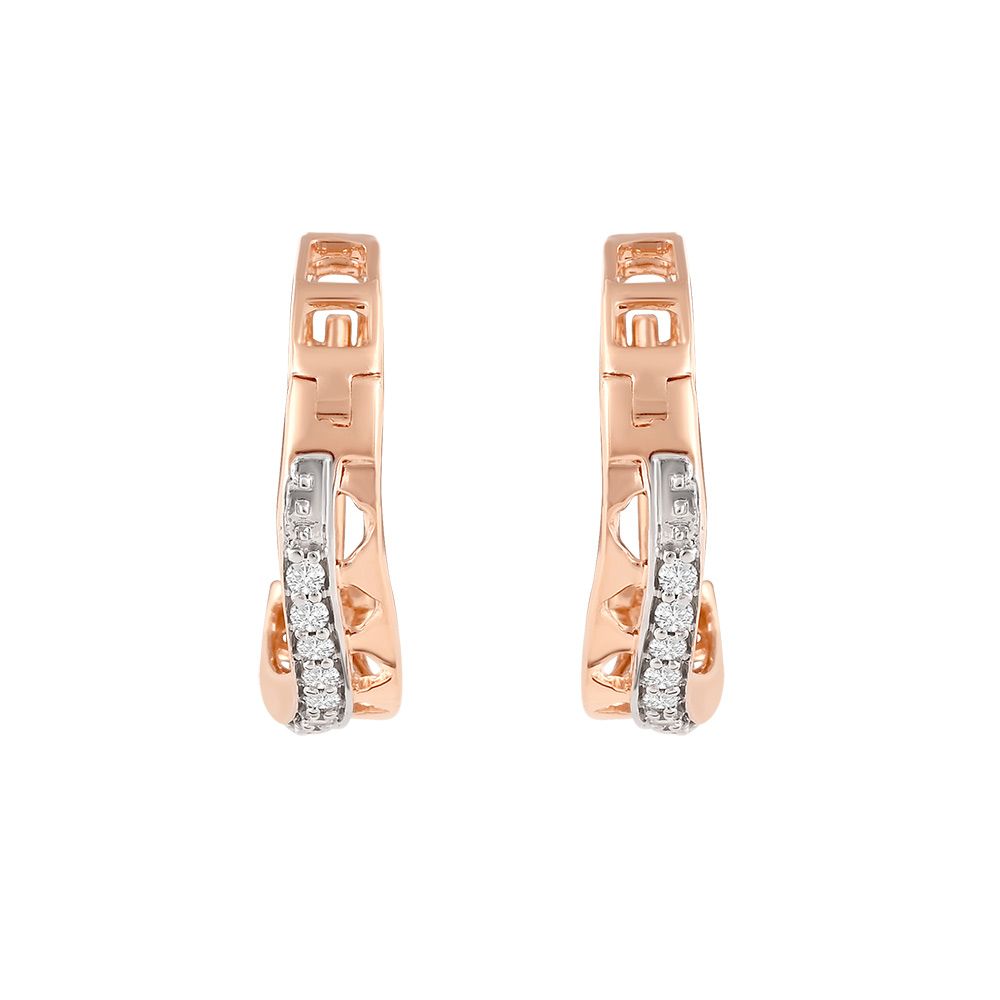 Alluring Geometric Design Rose Gold Hoop Earrings-Earrings-OER24I56-D900X0C