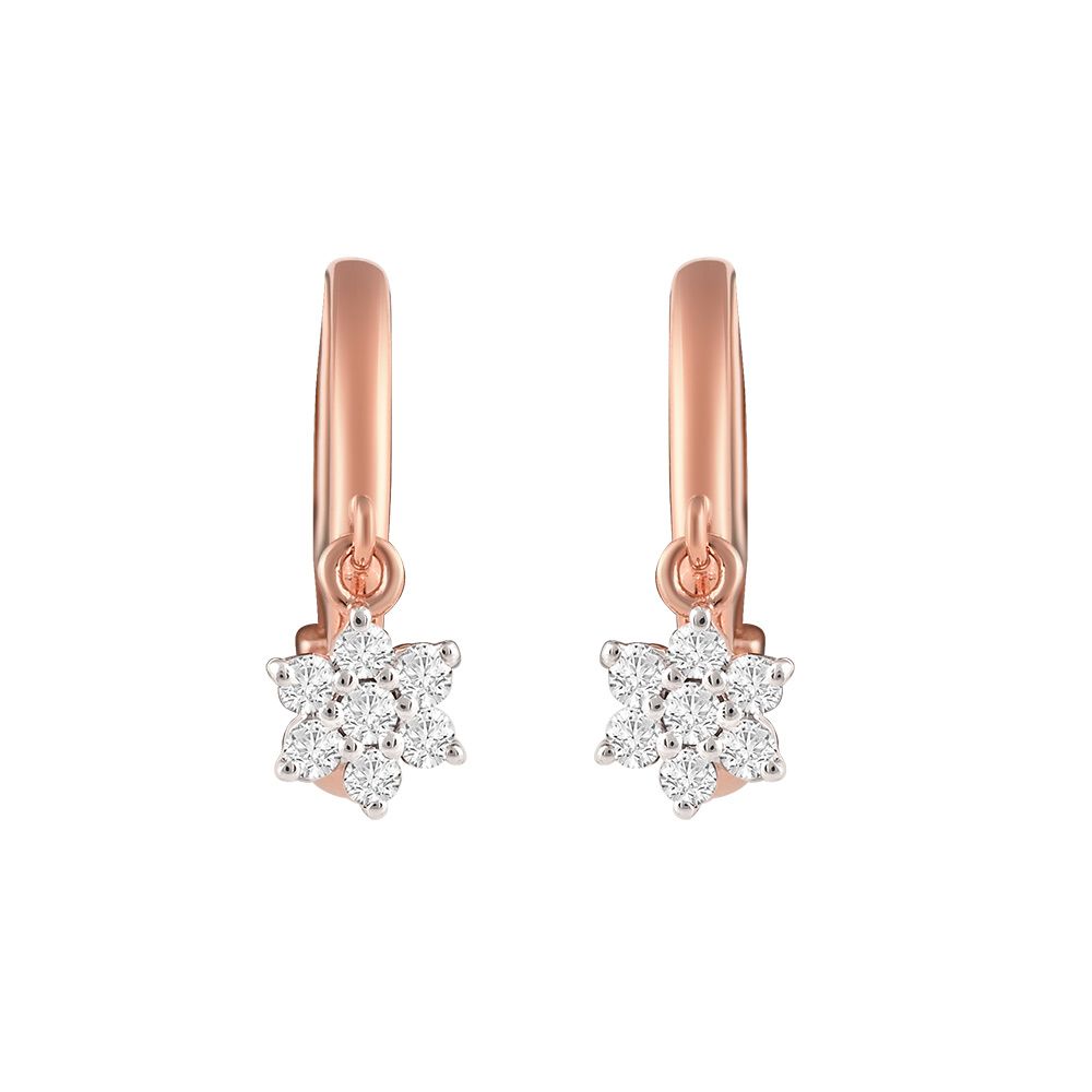 Nakshatra Design Diamond Hoop Earrings-Earrings-OER24I59-D900X0C