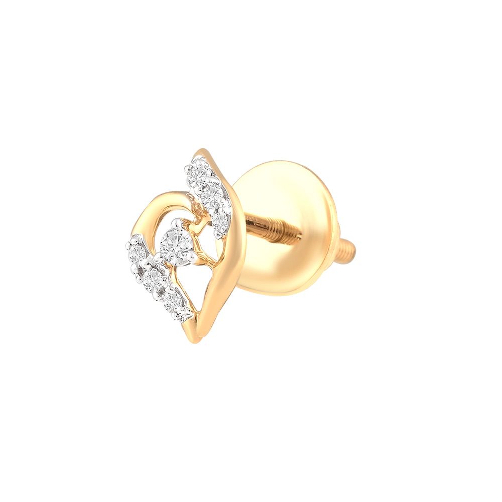 Stylish Leaf Design Diamond Studs-Earrings-OER24I64-D900R0C