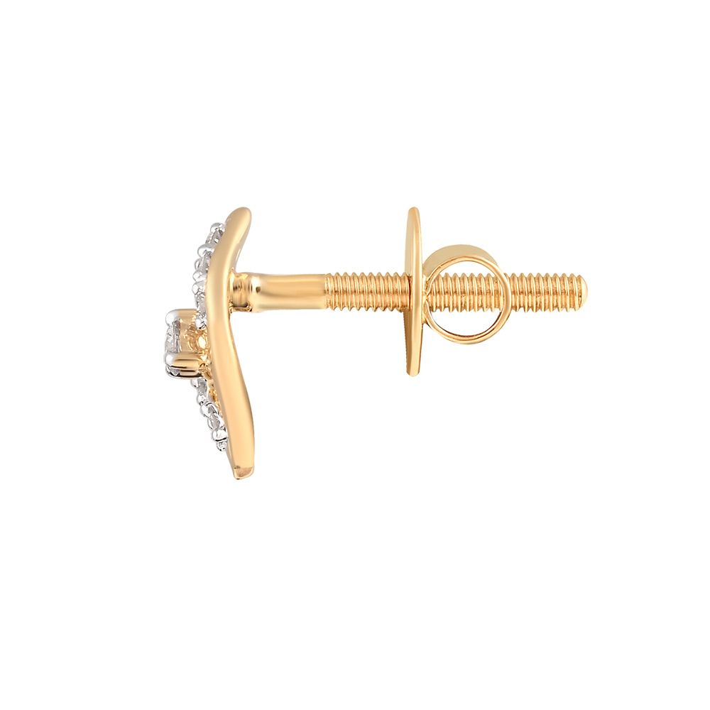 Stylish Leaf Design Diamond Studs-Earrings-OER24I64-D900R0C