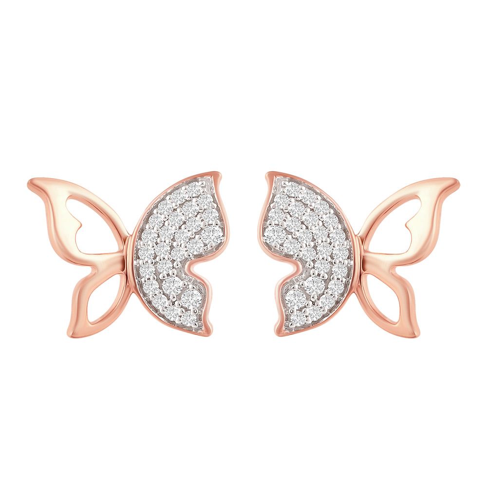 Butterfly Design Diamond Studs-Earrings-OER24I66-D900X0C