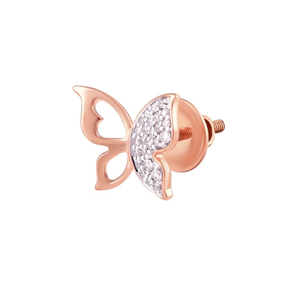 Butterfly Design Diamond Studs-Earrings-OER24I66-D900X0C