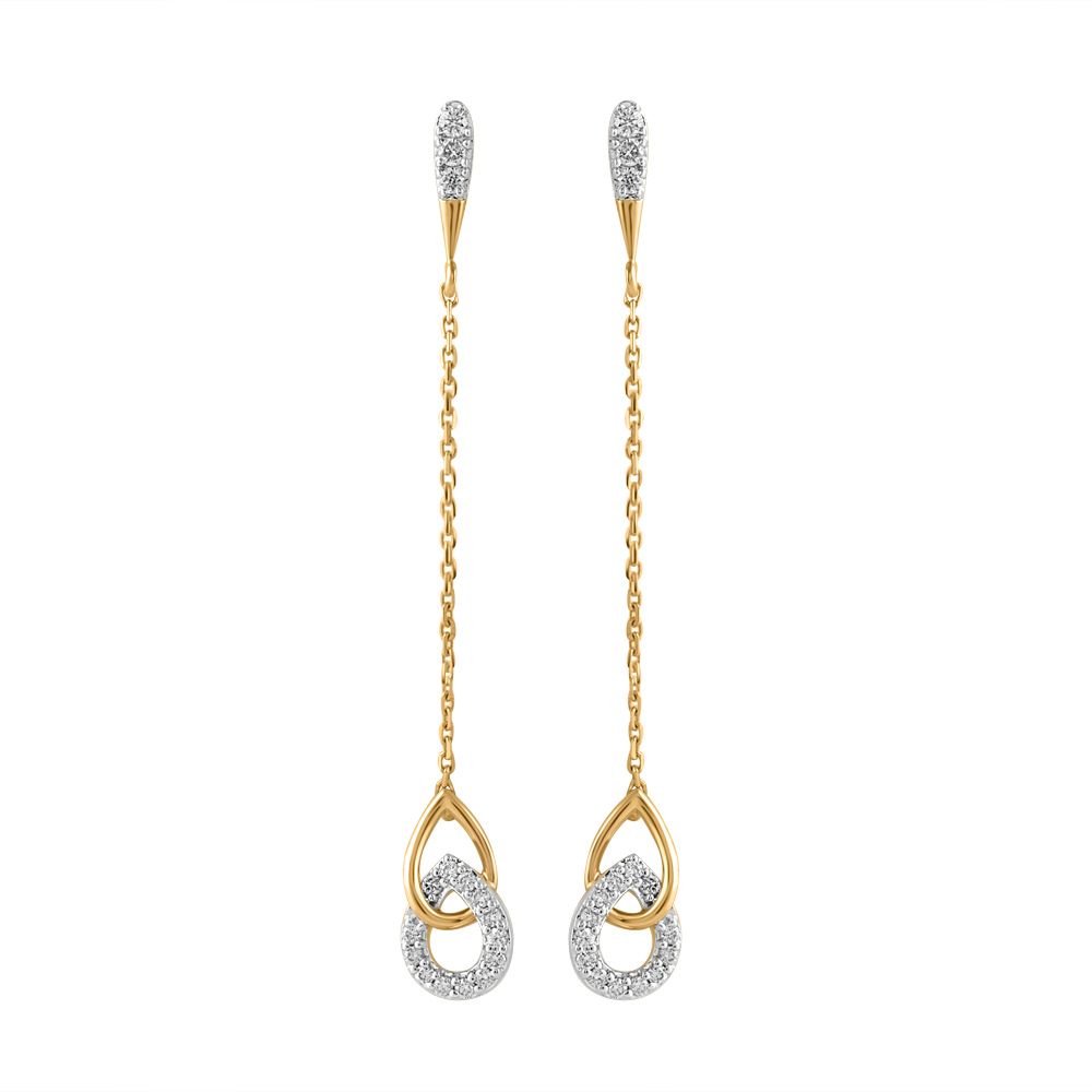 Sparkling Drop Design Diamond Danglers-Earrings-OER24I69-D900R0C