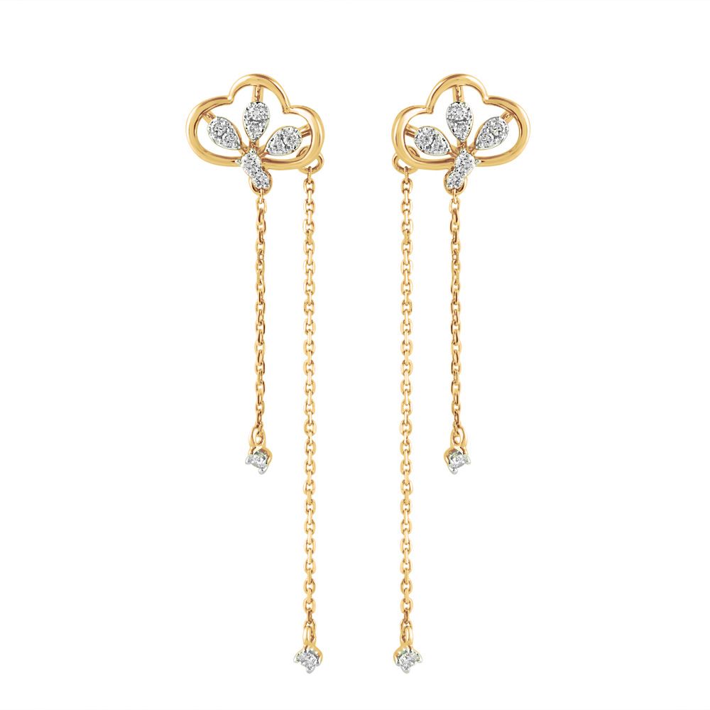 Sleek Diamond and Rose Gold Danglers-Earrings-OER24I70-D900R0C