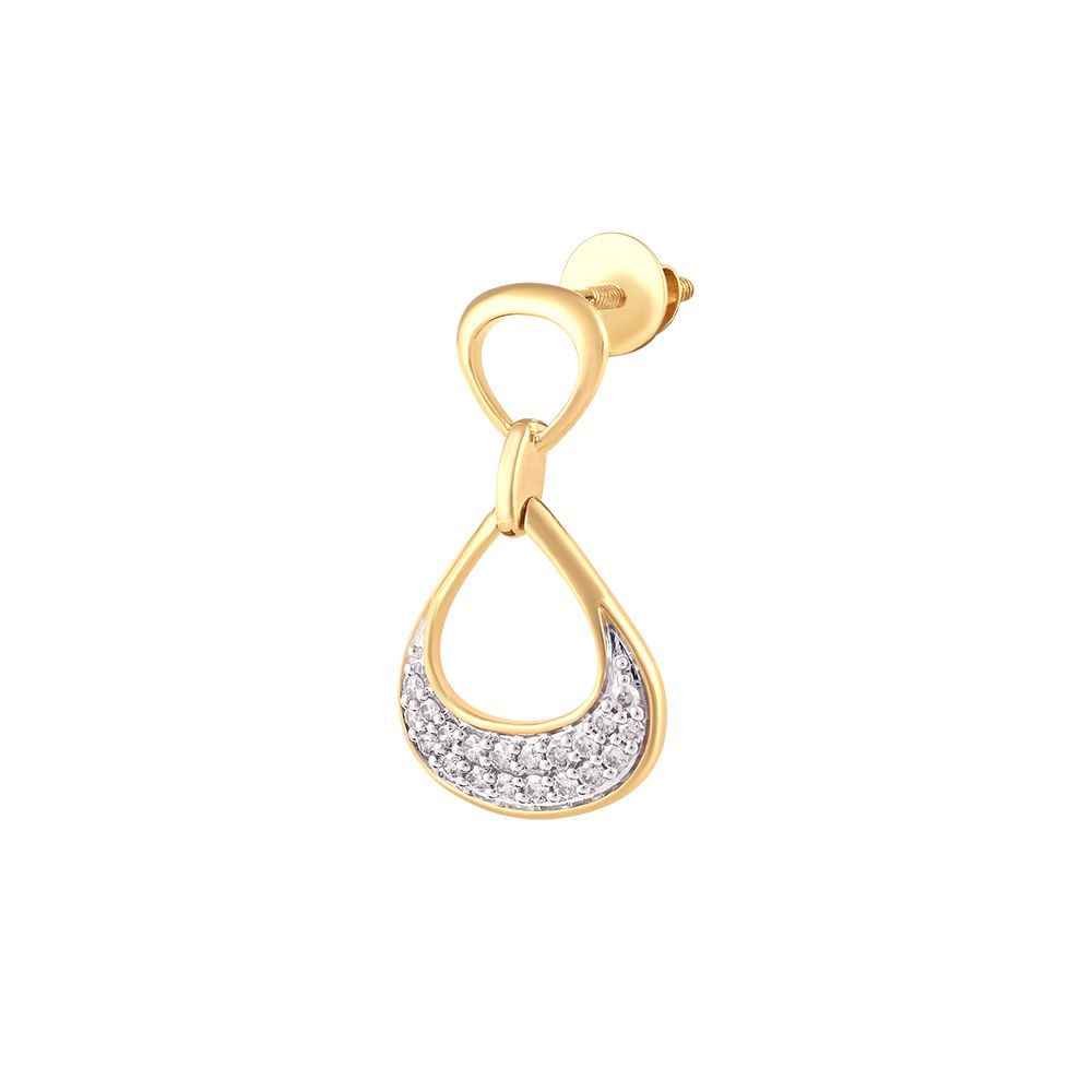 Simple Drop Design Diamond Earrings-Earrings-OER24I72-D400R0C