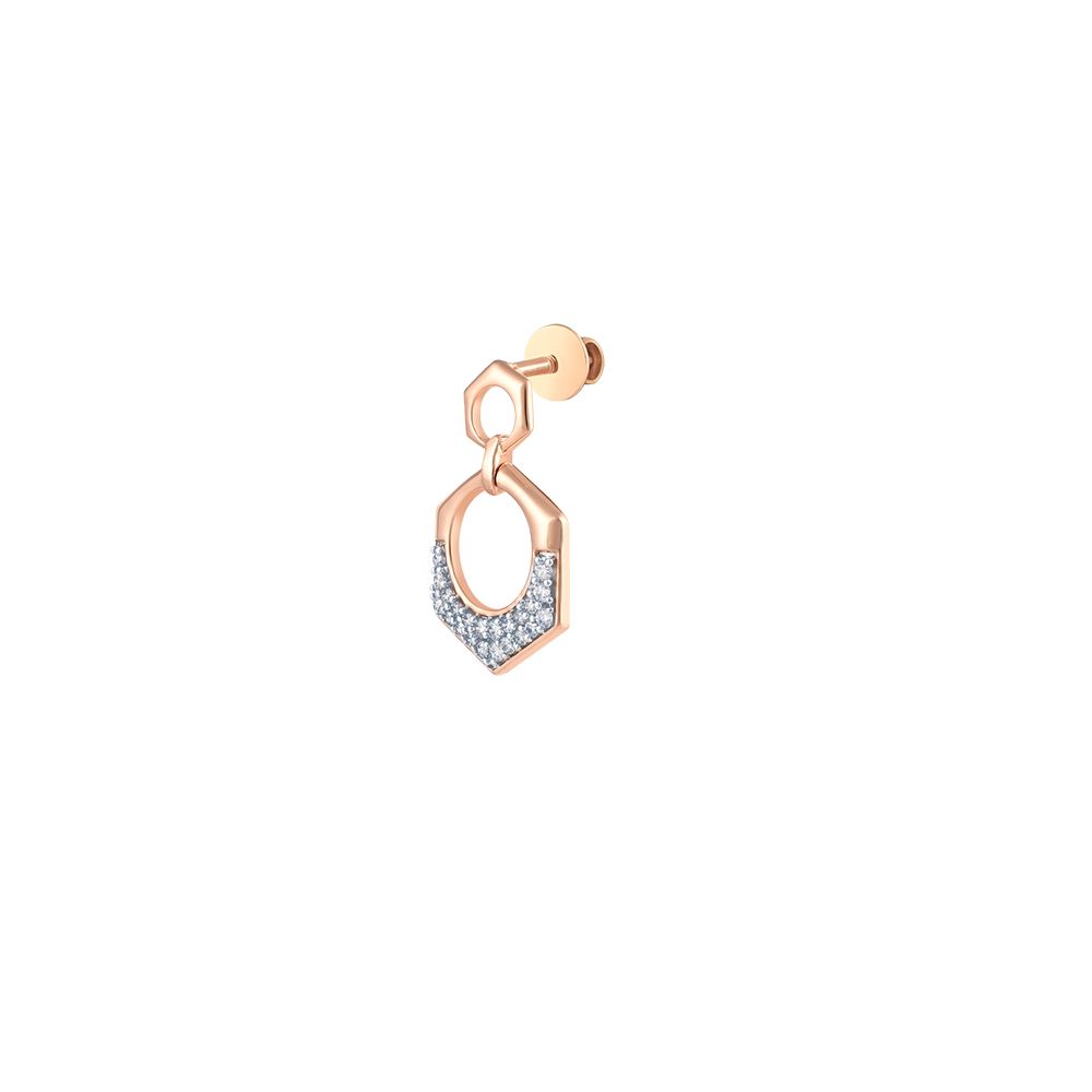 Sleek Diamond and Rose Gold Desired Earrings-Earrings-OER24I73-D400X0C