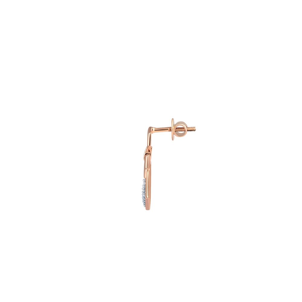Sleek Diamond and Rose Gold Desired Earrings-Earrings-OER24I73-D400X0C