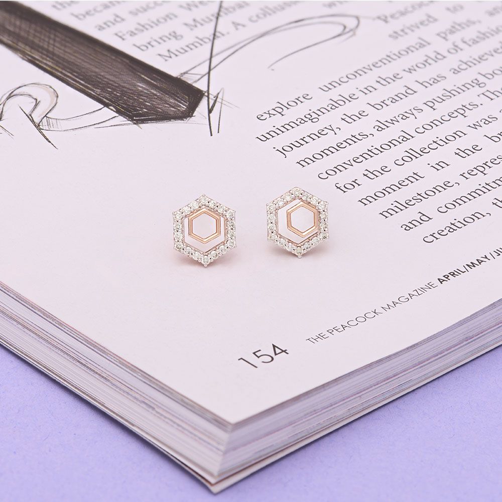 Enchanting Geometric Diamond Encircled Studs-Earrings-OER24I75-D900X0C