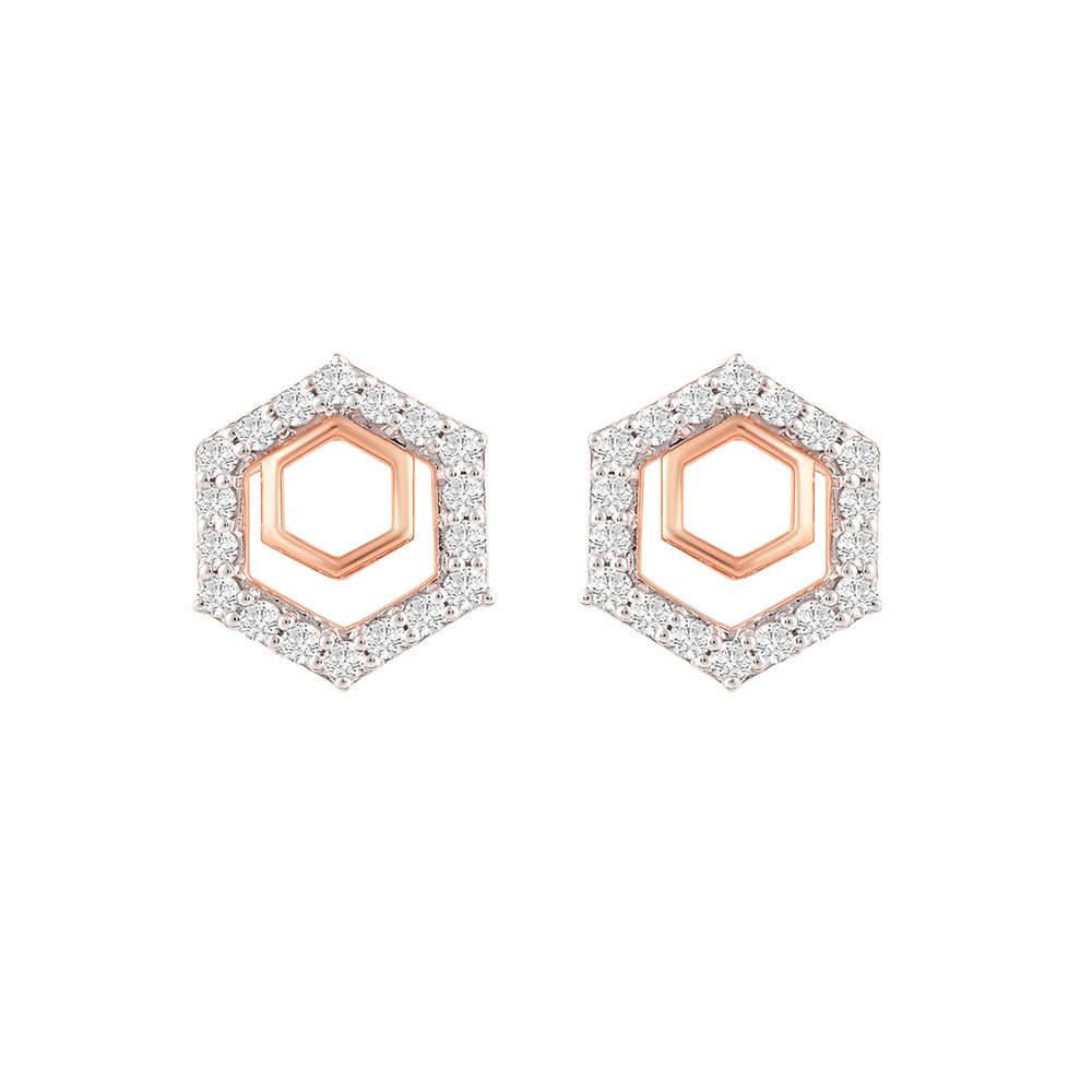 Enchanting Geometric Diamond Encircled Studs-Earrings-OER24I75-D900X0C