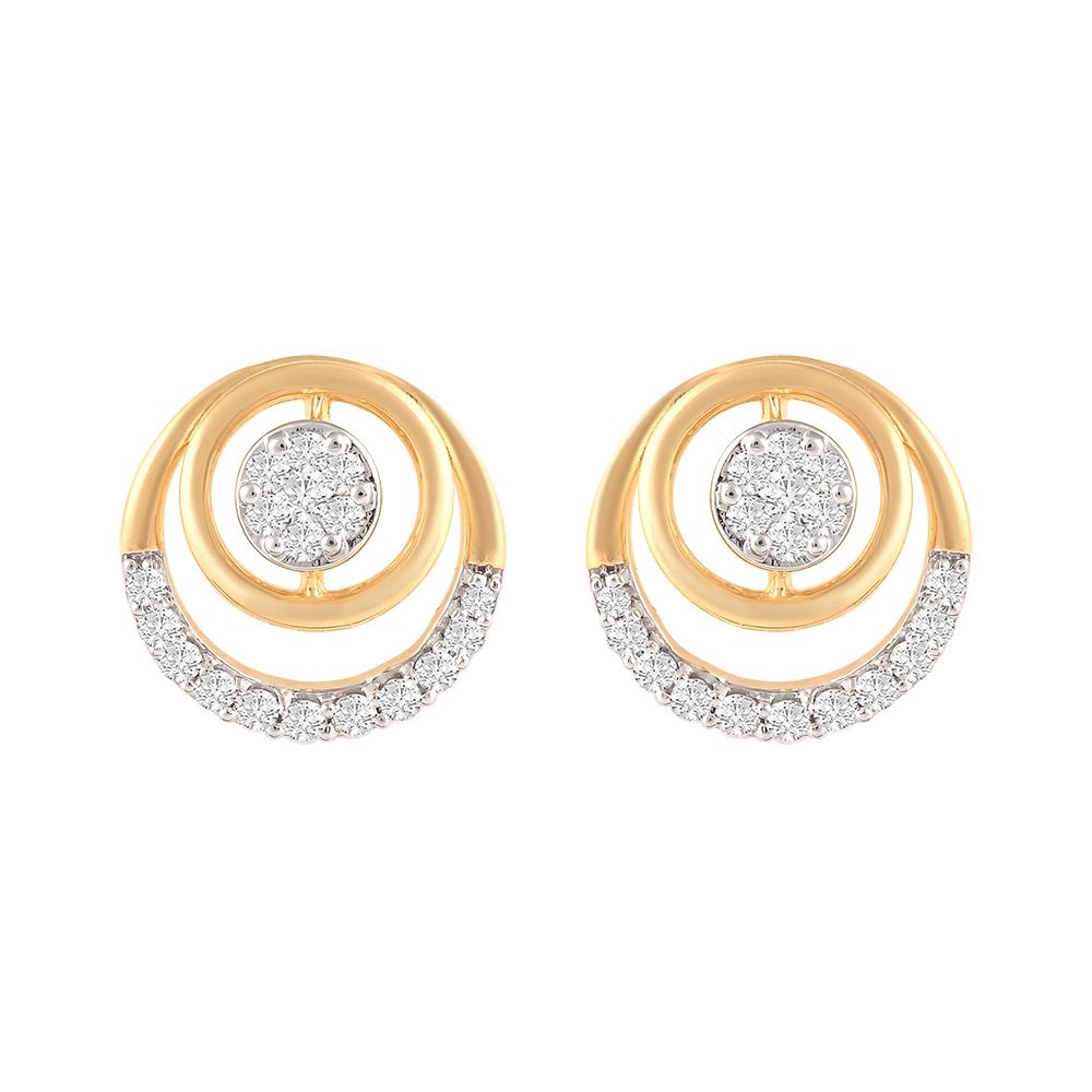 Concentric Circular Diamond Studs-Earrings-OER24I76-D900R0C