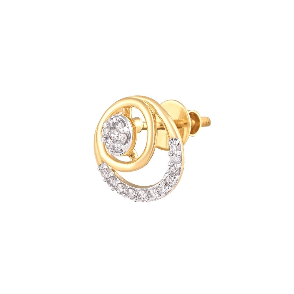 Concentric Circular Diamond Studs-Earrings-OER24I76-D900R0C