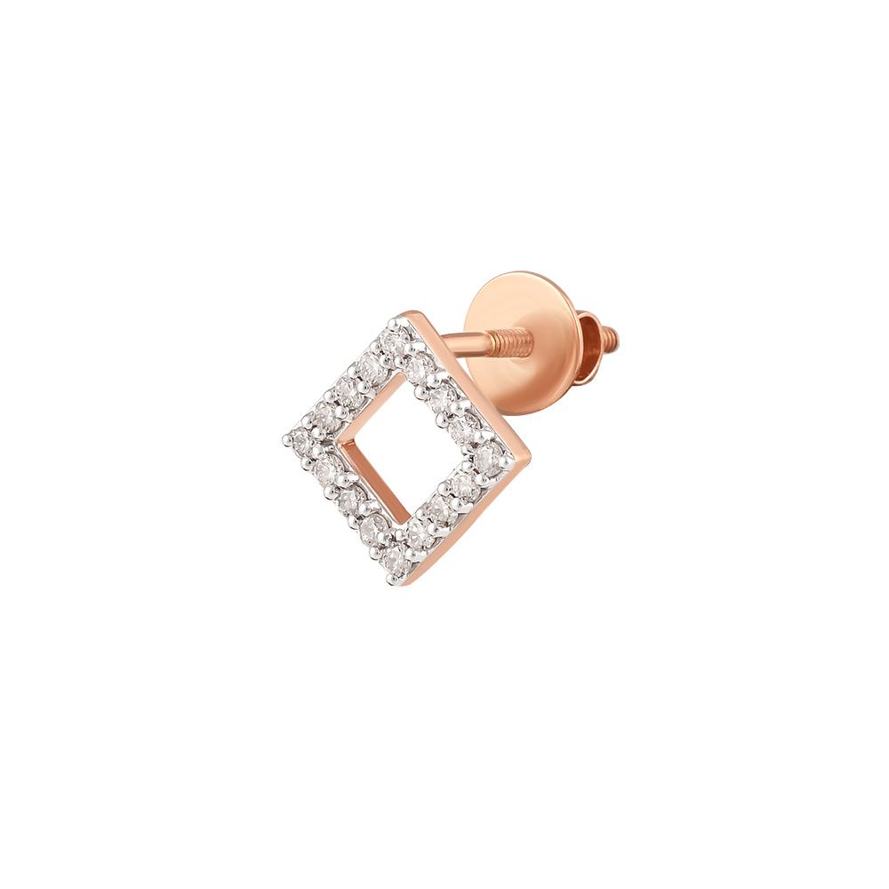 Diamond Shaped Diamond Rose Gold Studs-Earrings-OER24I77-D900X0C