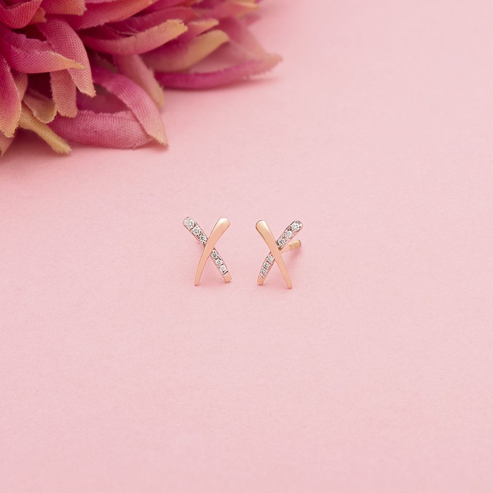 Alphabet Design Diamond Studs-Earrings-OER24I79-D900X0C