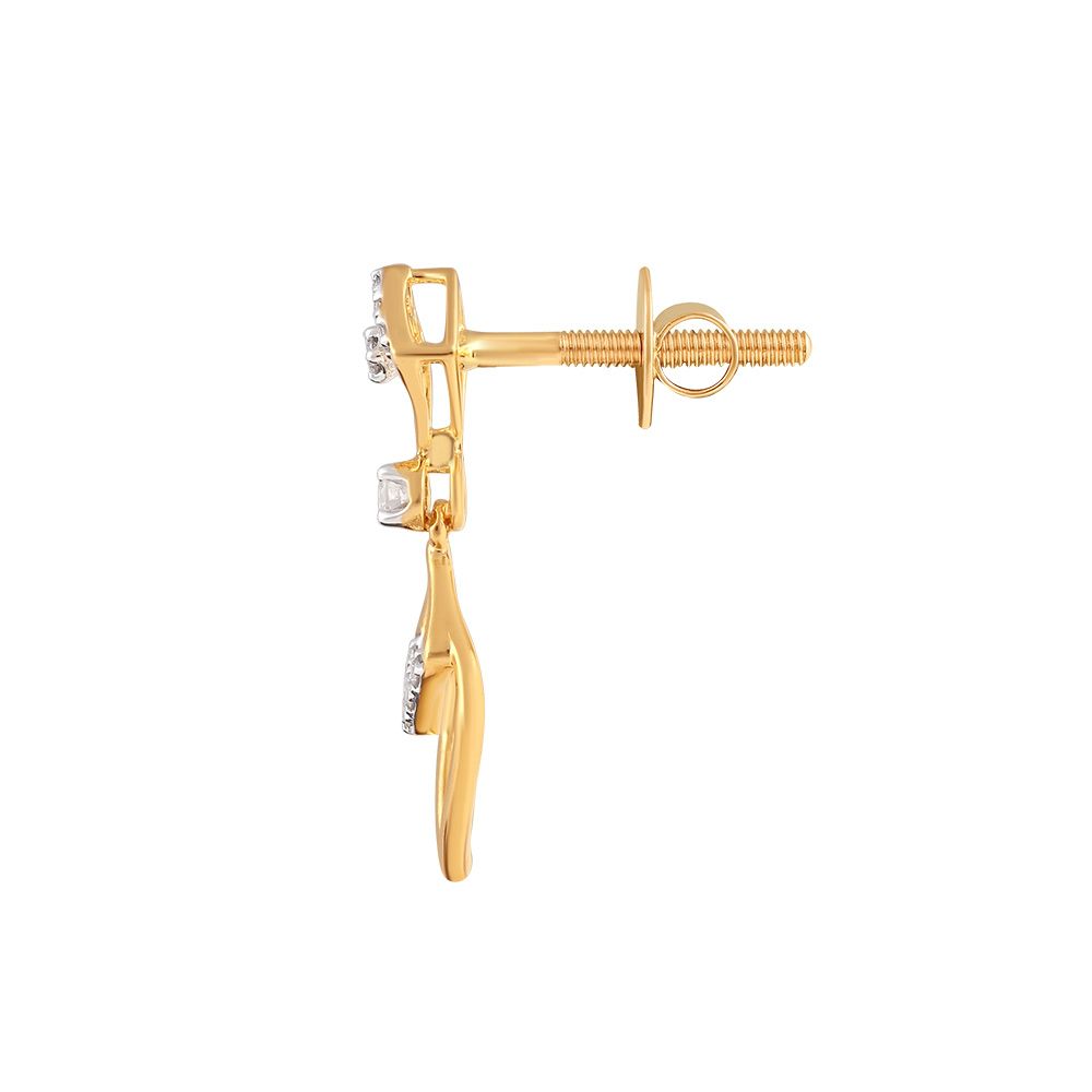 Festive Drop Design Diamond Earrings-Earrings-OER24I83-D900R0C