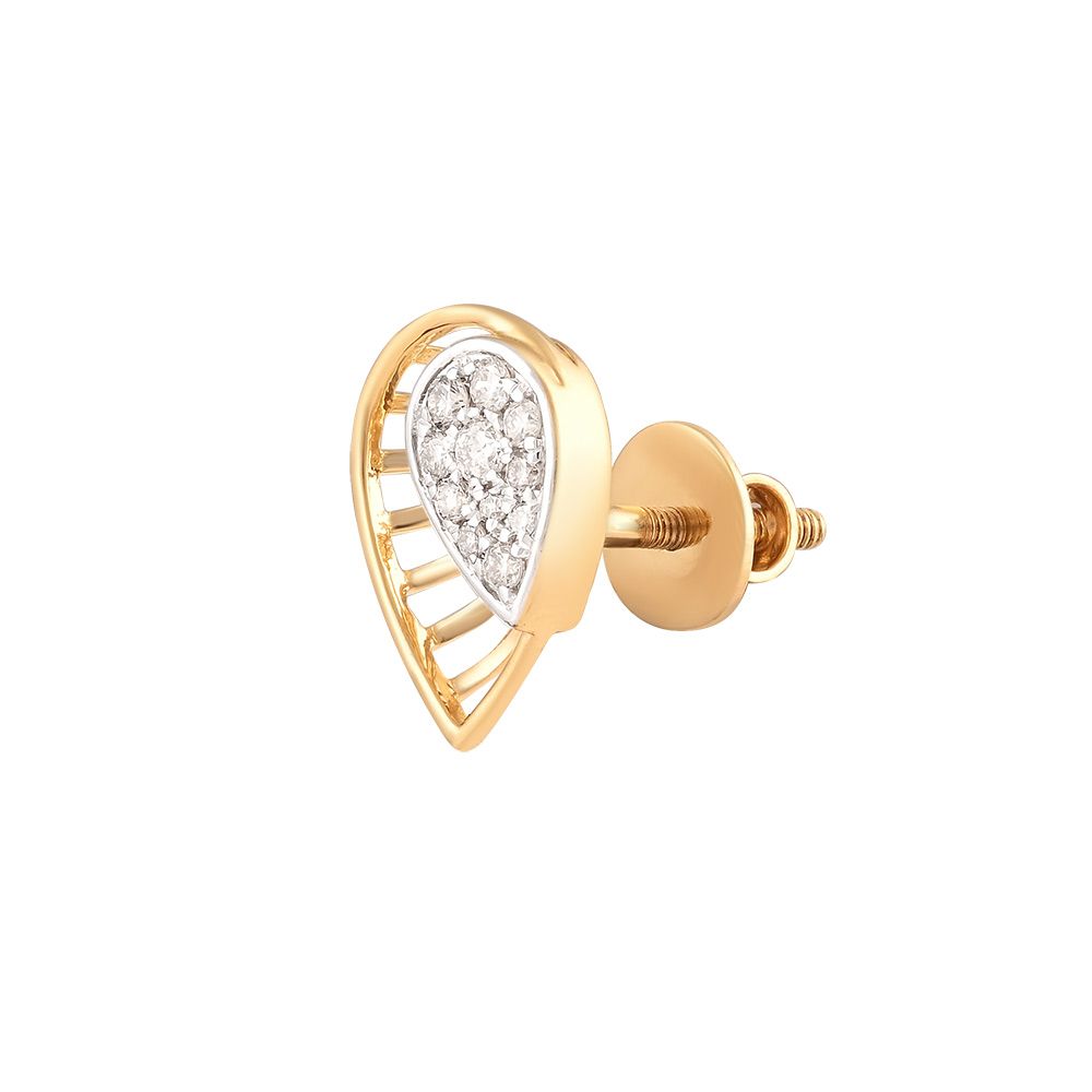 Lattice Pattern Teardrop Diamond Studs-Earrings-OER24I87-D900R0C