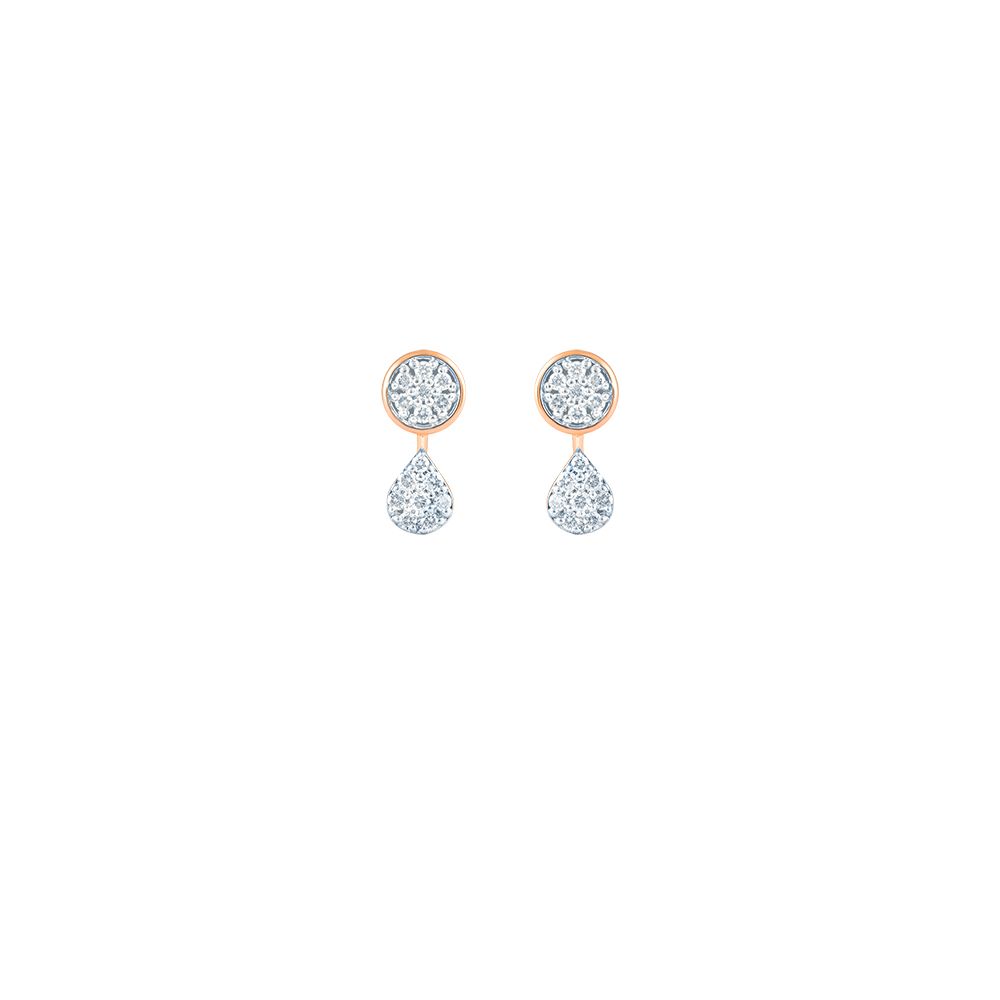 Precious Drop Design Diamond Earrings-Earrings-OER24I88-D400X0C