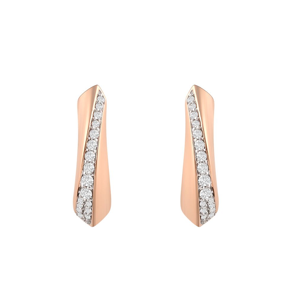 Everyday casual Diamond Hoop Earrings-Earrings-OER24I90-D900X0C