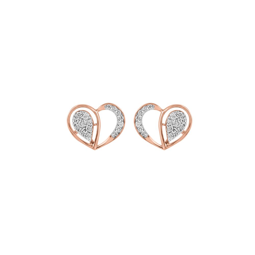 Fashionable Heart Shaped Diamond Studs-Earrings-OER24I97-D900X0C