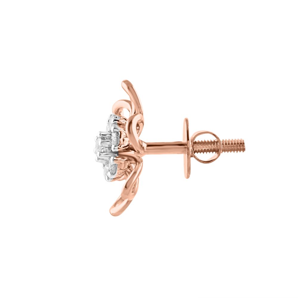 Buy Petalled Diamond and Rose Gold Stud Earrings OER24I99-D900X0C