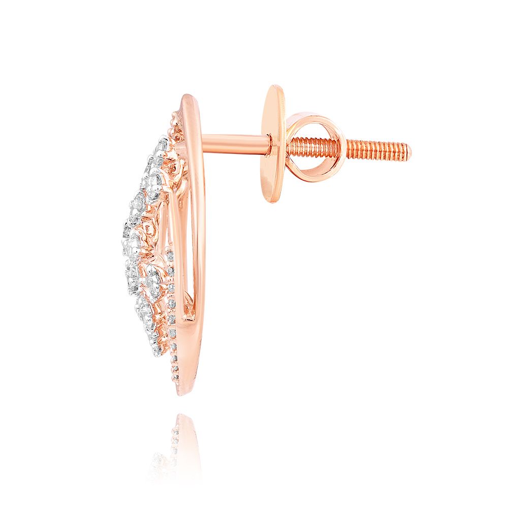 Charming 18KT Rose Gold Geometric Women Earring-Earrings-OER24IA4-D400X3B