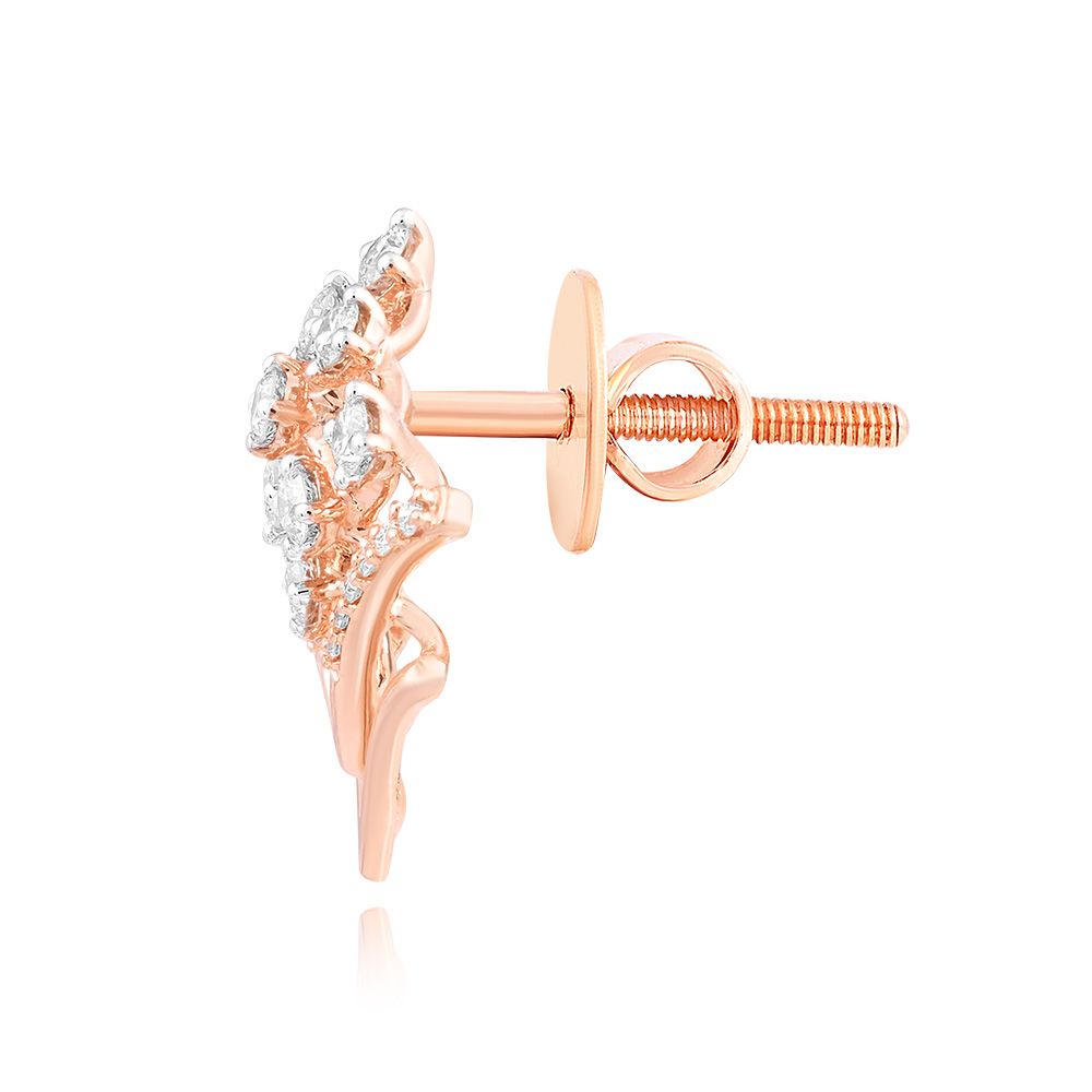 Delightful 18KT Rose Gold Geometric Women Earring-Earrings-OER24IA6-D400X3B