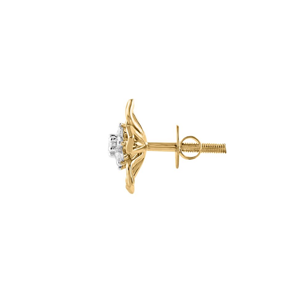 Eyecatching Floral Diamond Studs-Earrings-OER24J01-D900R0C