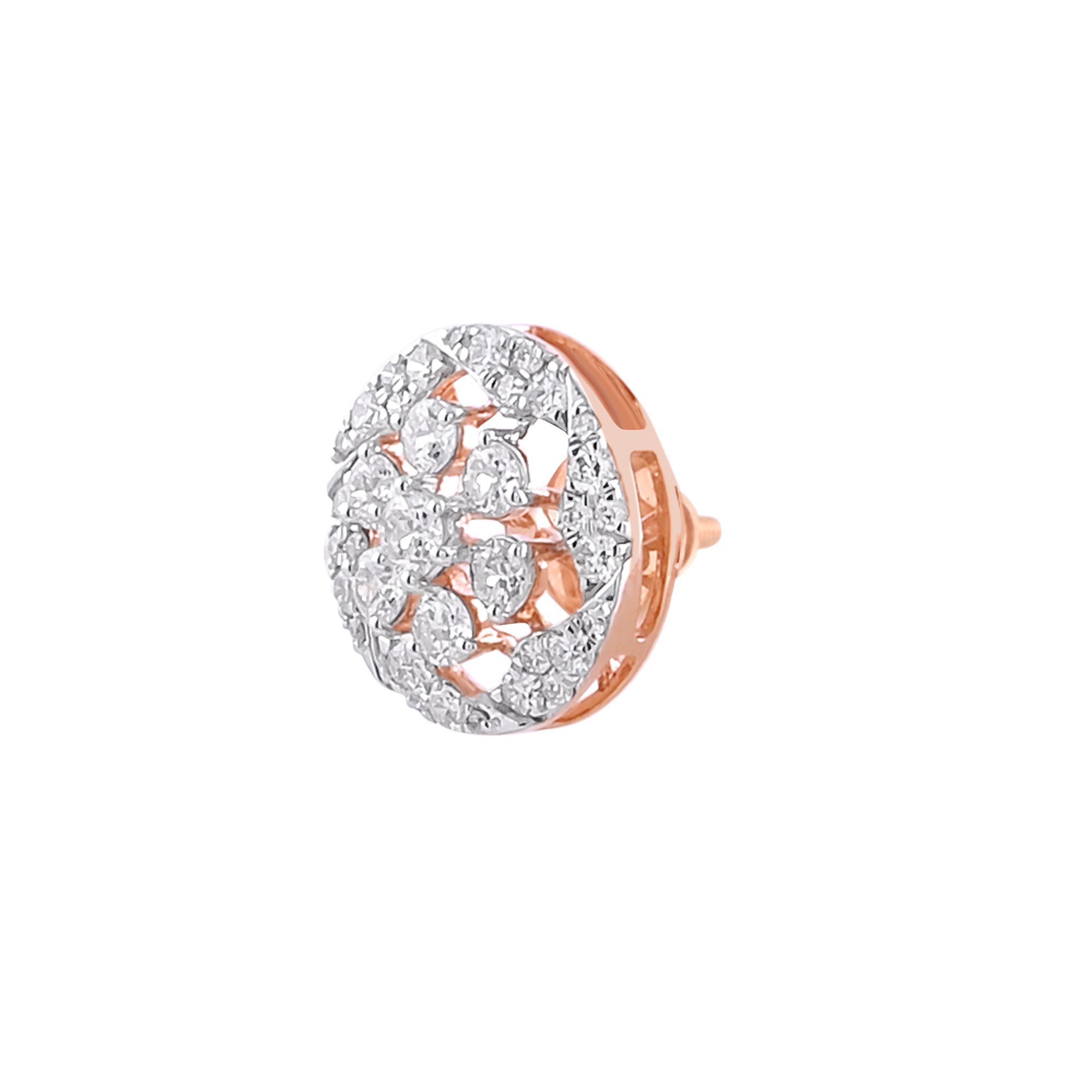 Graceful Rose Gold Diamonds Earrings-Earrings-OER24J05-M300X0B