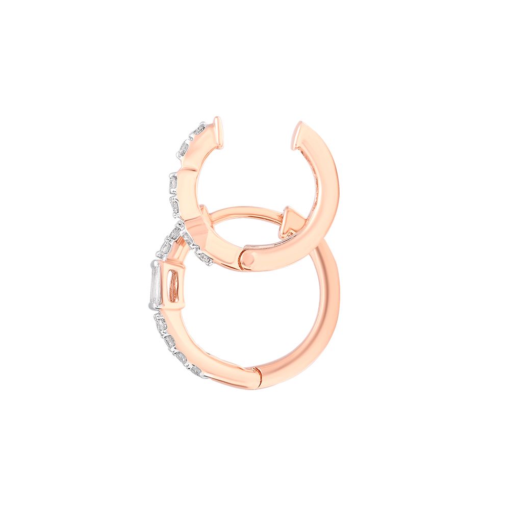 Auroral Rose Gold And Diamond Earrings-Earrings-OER24J10-D400X0B