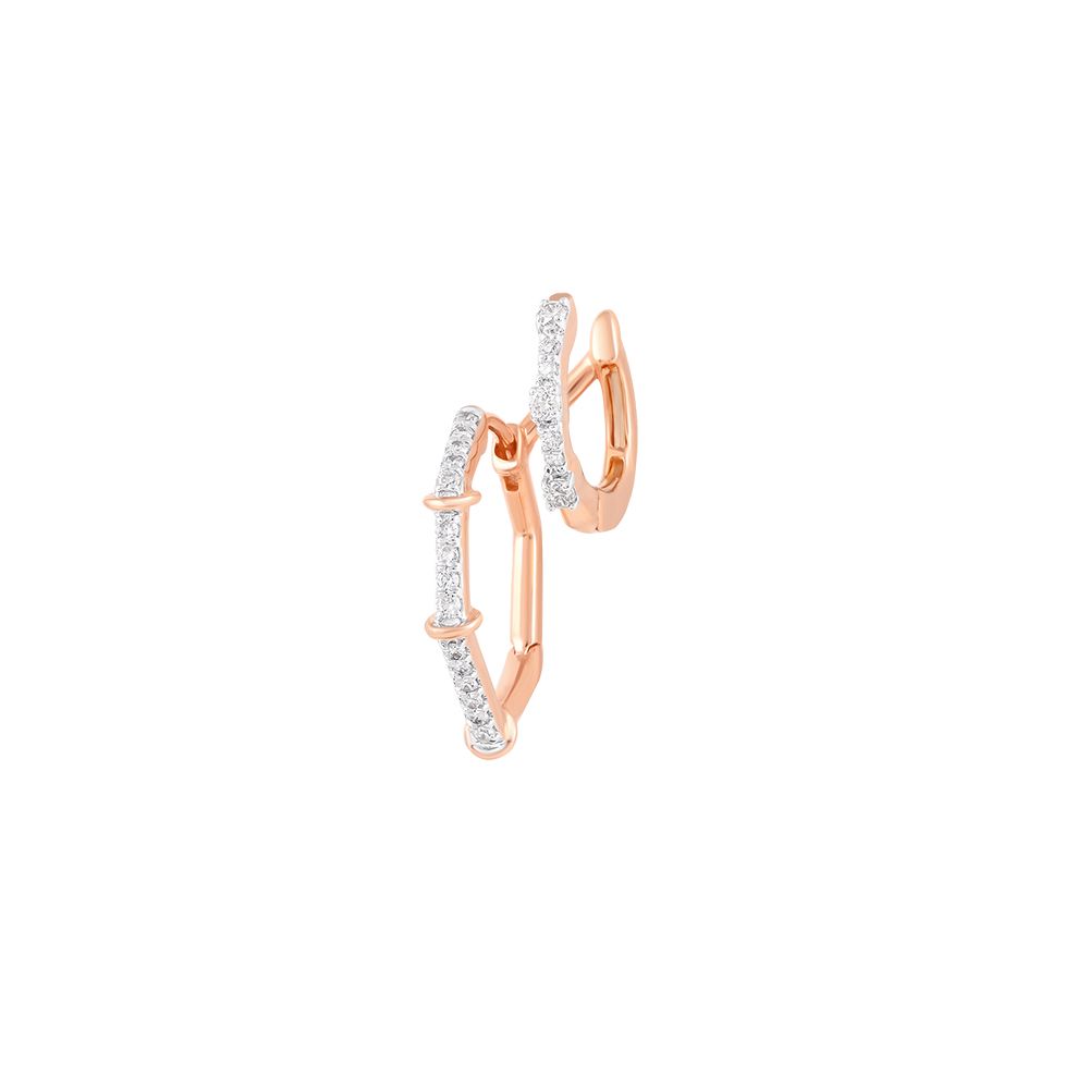 Gorgeous Rose Gold And Diamond Earrings-Earrings-OER24J12-D400X0B