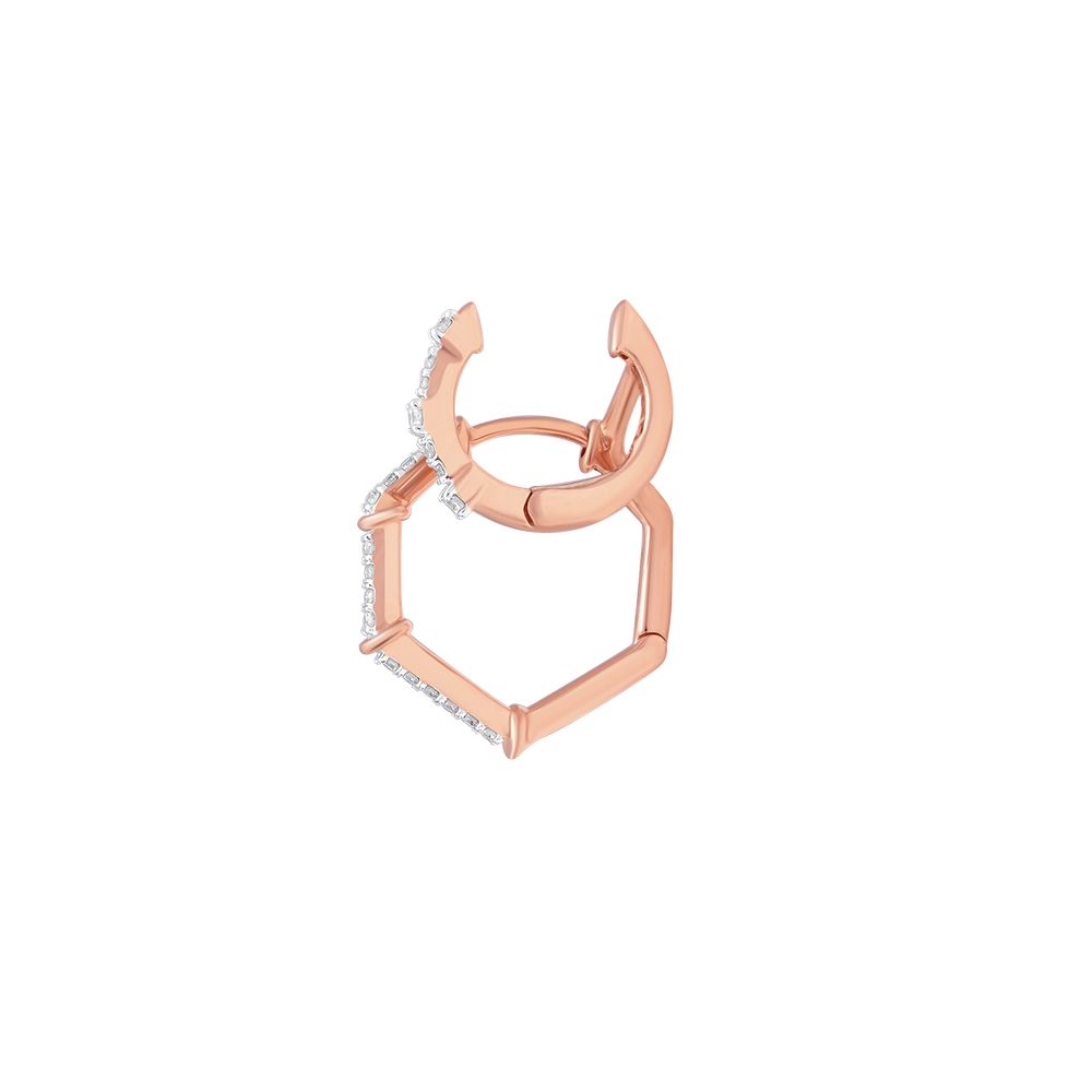Gorgeous Rose Gold And Diamond Earrings-Earrings-OER24J12-D400X0B