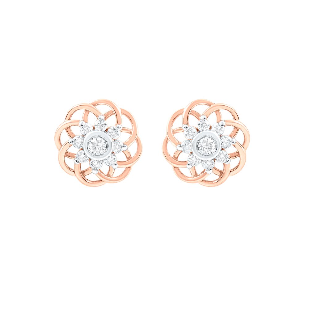 Luminous Rose Gold Sparkle Earrings-Earrings-OER24J20-D900X0C