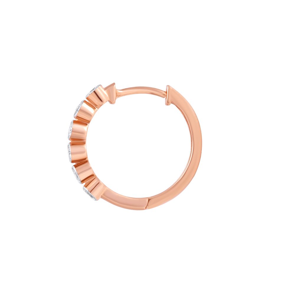 Shining Diamond and Rose Gold Hoop Earrings-Earrings-OER24J28-DD00X0C