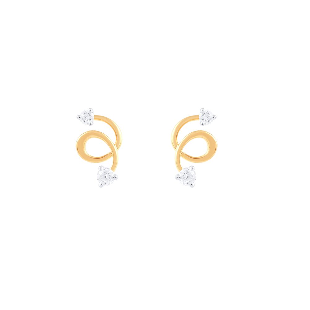 Exquisite Swirl Design Diamond Earrings-Earrings-OER24J35-DD00R0C