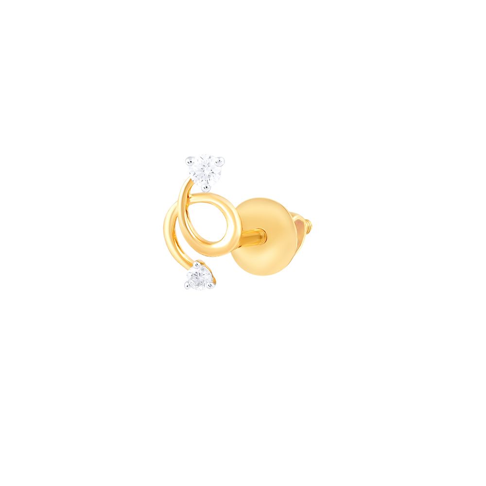 Exquisite Swirl Design Diamond Earrings-Earrings-OER24J35-DD00R0C