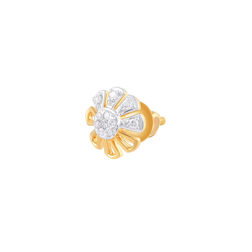 Pretty Floral Diamond Studs-Earrings-OER24J36-DD00R0C