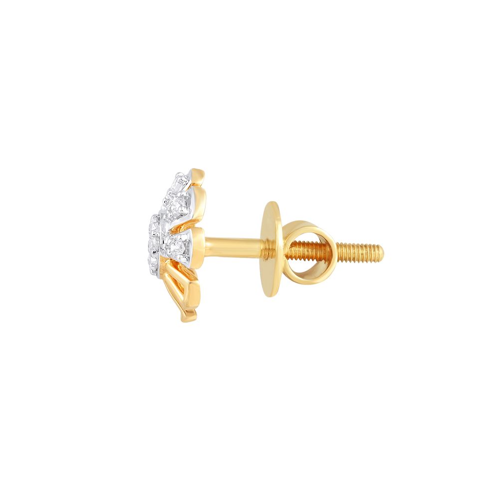 Pretty Floral Diamond Studs-Earrings-OER24J36-DD00R0C