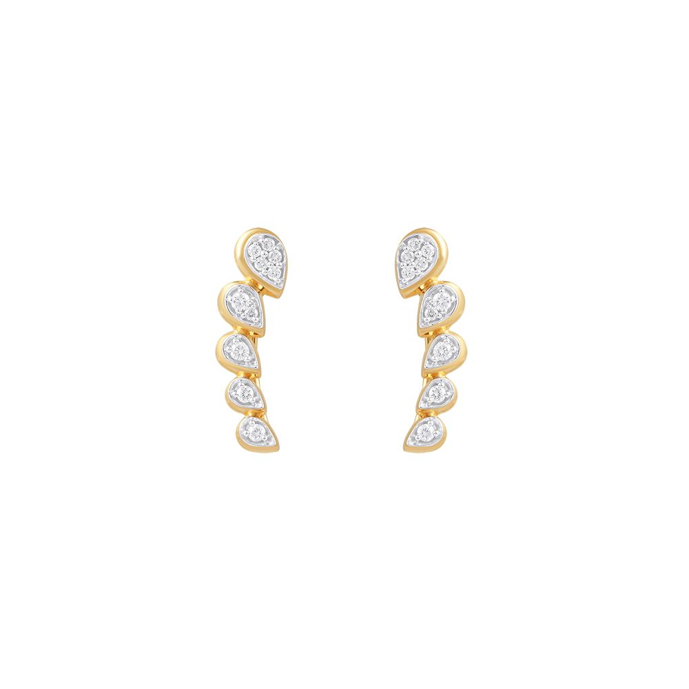 Stunning Drop Design Diamond Earcuff Earrings-Earrings-OER24J53-DD00R0C