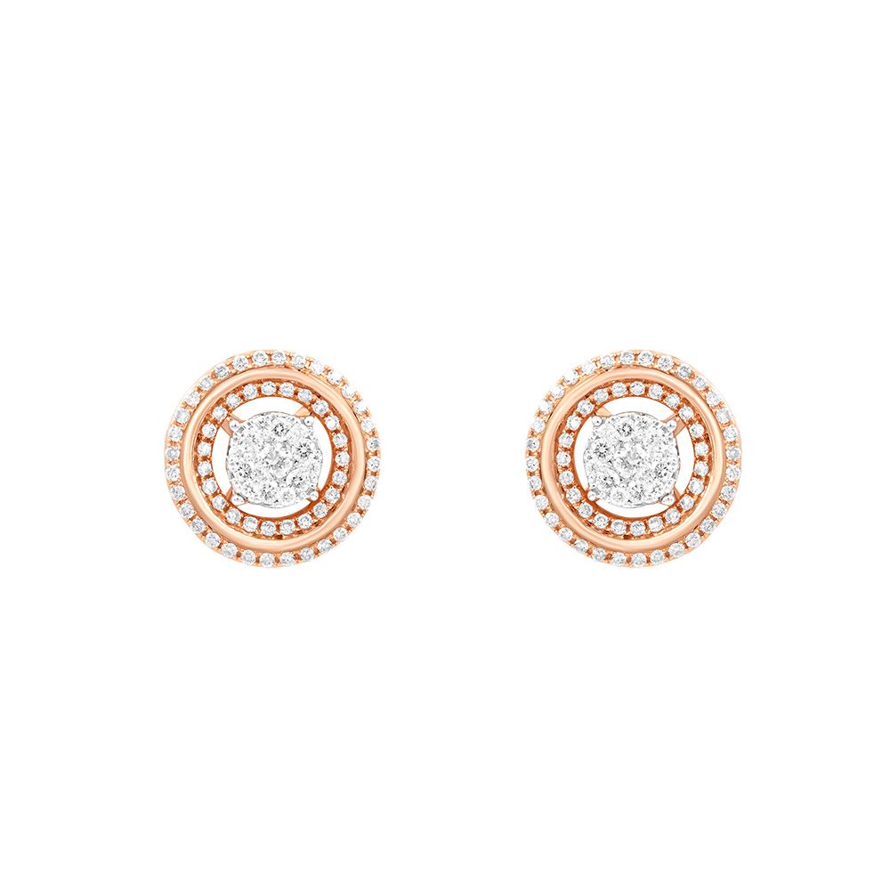 Enchanting Rose Gold Diamonds Earrings-Earrings-OER24J56-D400X3B