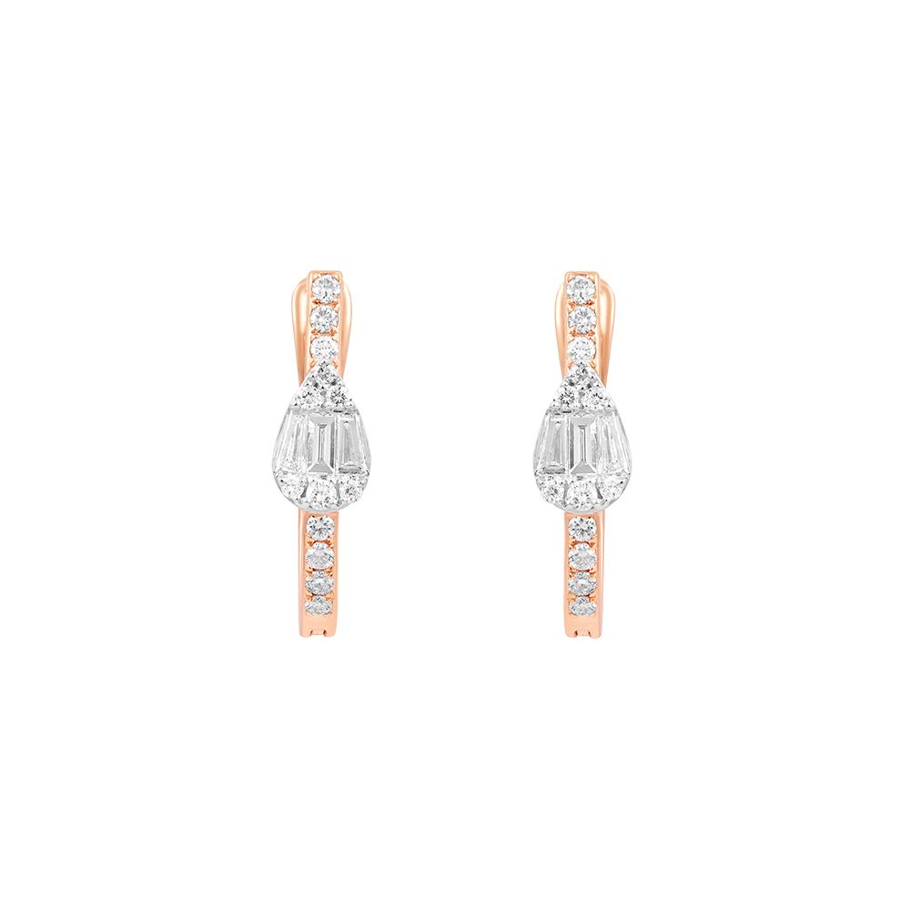 Whispering Petals Diamond Hoops Earrings-Earrings-OER24J62-D300X0B