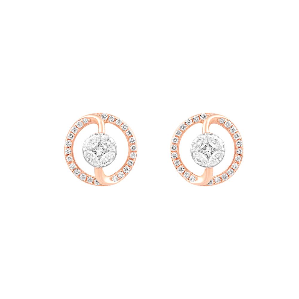 Whispering Rose Gold Petals Earrings-Earrings-OER24J65-D300X3B