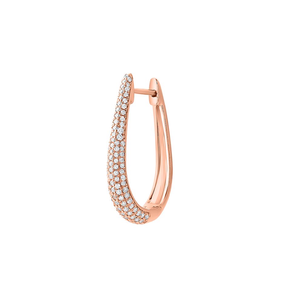 Glamorous Rose Gold Diamond Hoops Earrings-Earrings-OER24J82-D400X0B